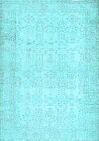 Abstract Light Blue Contemporary Rug, con450lblu