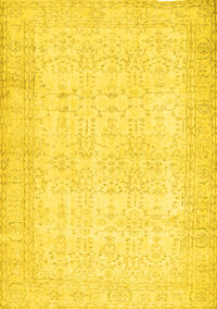 Abstract Yellow Contemporary Rug, con450yw