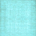 Square Abstract Light Blue Contemporary Rug, con450lblu