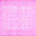 Square Machine Washable Abstract Pink Contemporary Rug, wshcon450pnk