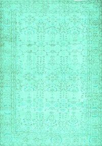 Abstract Turquoise Contemporary Rug, con450turq