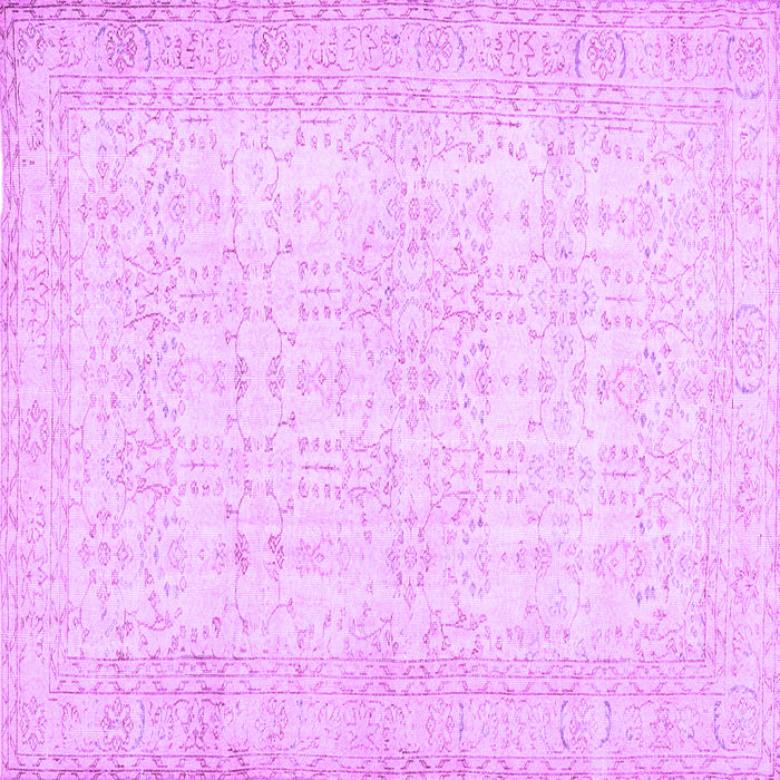 Square Machine Washable Abstract Purple Contemporary Area Rugs, wshcon450pur
