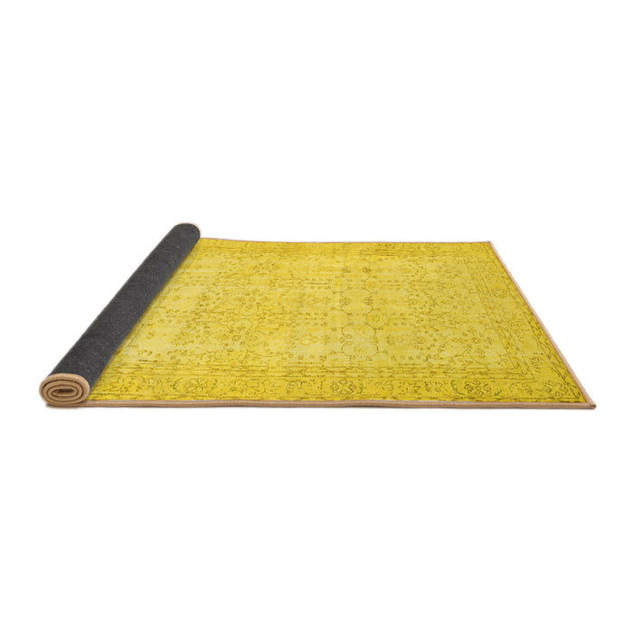 Sideview of Abstract Yellow Contemporary Rug, con450yw