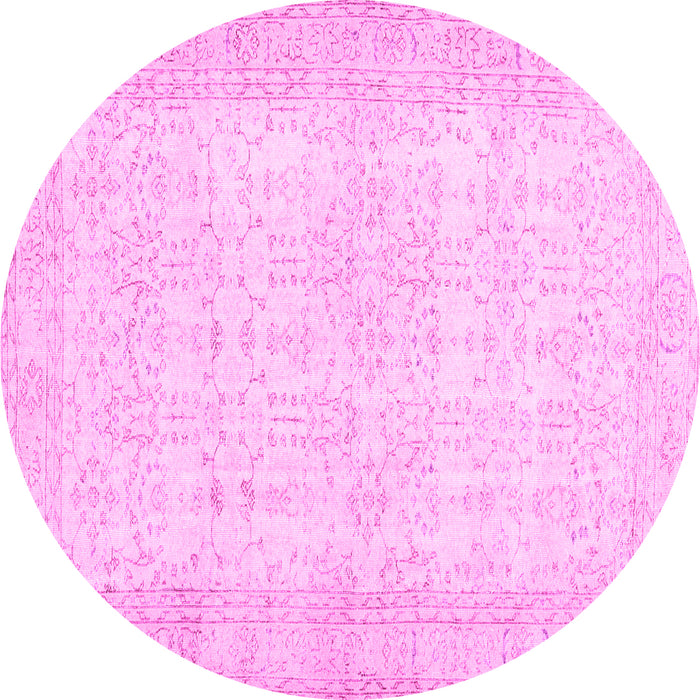 Round Abstract Pink Contemporary Rug, con450pnk