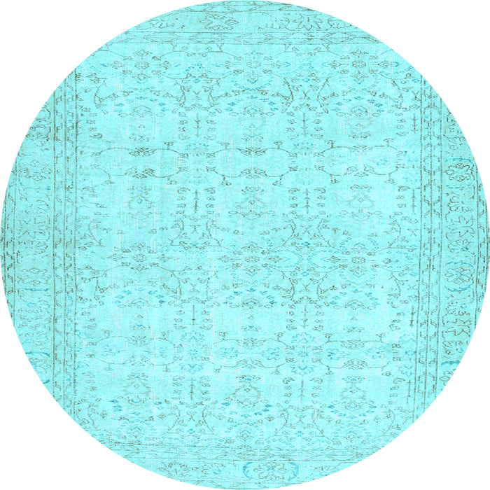 Round Abstract Light Blue Contemporary Rug, con450lblu