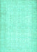 Machine Washable Abstract Turquoise Contemporary Area Rugs, wshcon450turq