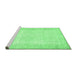 Sideview of Machine Washable Abstract Emerald Green Contemporary Area Rugs, wshcon450emgrn