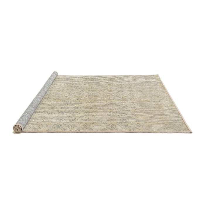 Serging Thickness of Machine Washable Contemporary Wheat Beige Rug, wshcon451
