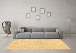 Machine Washable Abstract Brown Contemporary Rug in a Living Room,, wshcon451brn