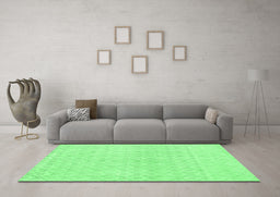 Machine Washable Abstract Emerald Green Contemporary Area Rugs in a Living Room,, wshcon451emgrn