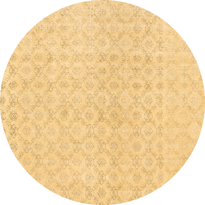 Round Machine Washable Abstract Brown Contemporary Rug, wshcon451brn