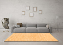 Machine Washable Abstract Orange Contemporary Area Rugs in a Living Room, wshcon451org