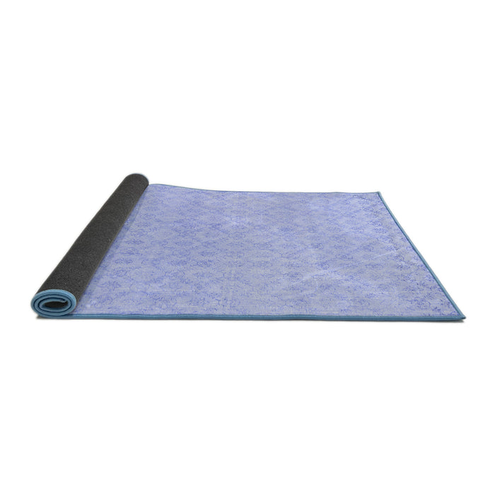 Sideview of Abstract Blue Contemporary Rug, con451blu