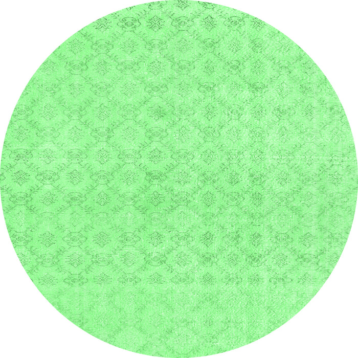 Round Abstract Emerald Green Contemporary Rug, con451emgrn
