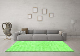 Machine Washable Abstract Green Contemporary Area Rugs in a Living Room,, wshcon451grn