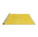 Sideview of Machine Washable Abstract Yellow Contemporary Rug, wshcon451yw