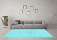 Machine Washable Abstract Light Blue Contemporary Rug, wshcon451lblu