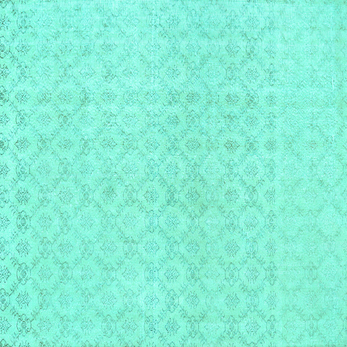 Square Abstract Turquoise Contemporary Rug, con451turq