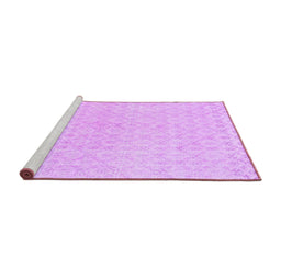 Sideview of Machine Washable Abstract Purple Contemporary Area Rugs, wshcon451pur