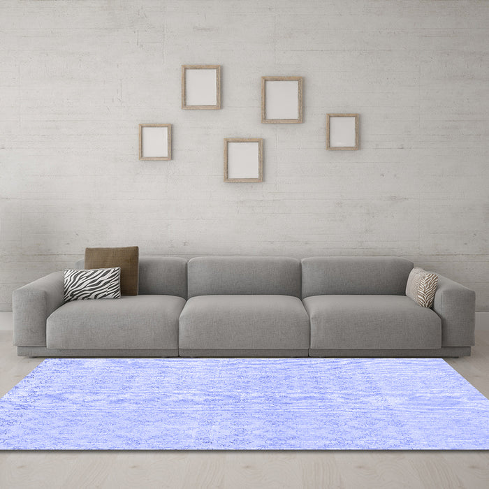 Machine Washable Abstract Blue Contemporary Rug in a Living Room, wshcon451blu