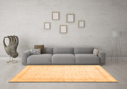 Machine Washable Abstract Orange Contemporary Area Rugs in a Living Room, wshcon452org