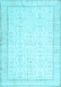 Abstract Light Blue Contemporary Rug, con452lblu