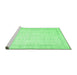 Sideview of Machine Washable Abstract Emerald Green Contemporary Area Rugs, wshcon452emgrn