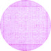 Round Abstract Purple Contemporary Rug, con452pur