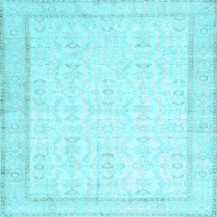 Square Abstract Light Blue Contemporary Rug, con452lblu