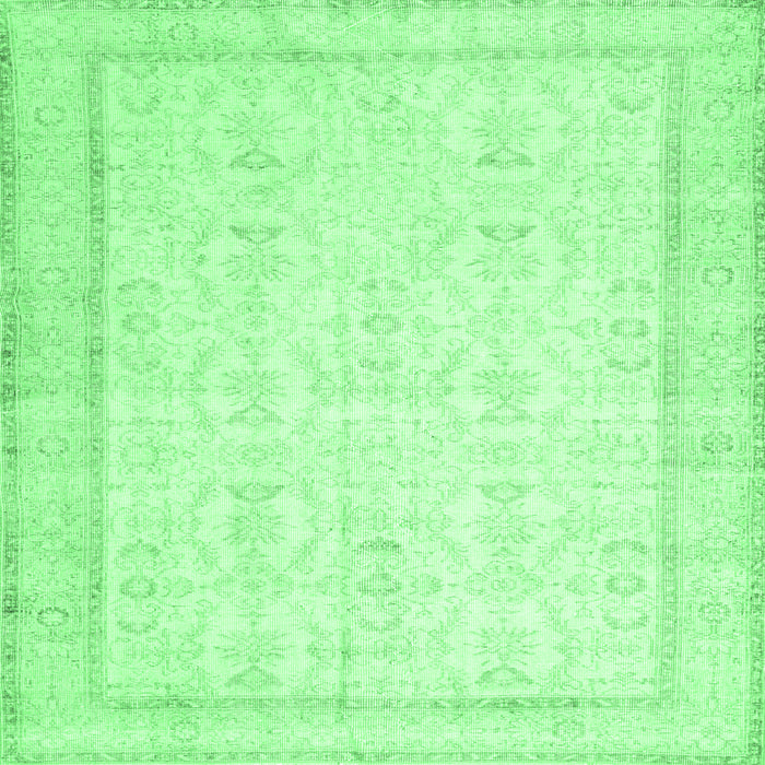 Square Abstract Emerald Green Contemporary Rug, con452emgrn