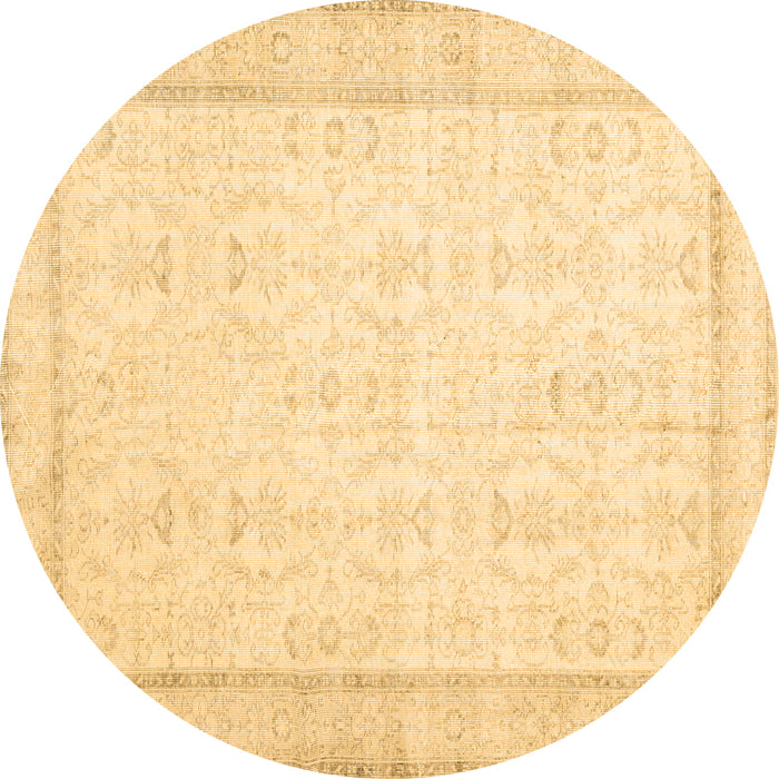 Round Abstract Brown Contemporary Rug, con452brn