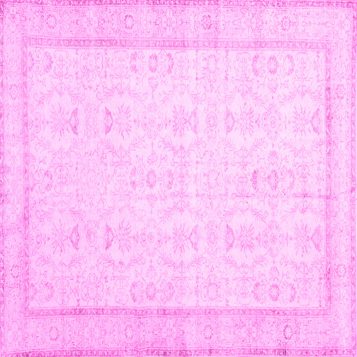 Square Machine Washable Abstract Pink Contemporary Rug, wshcon452pnk