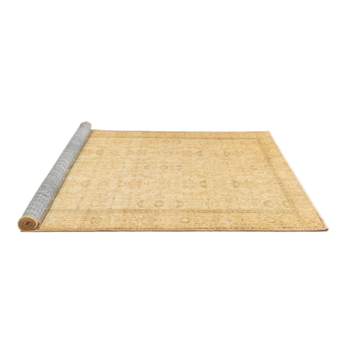 Sideview of Machine Washable Abstract Brown Contemporary Rug, wshcon452brn
