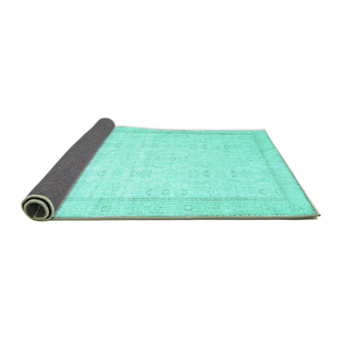 Sideview of Abstract Turquoise Contemporary Rug, con452turq