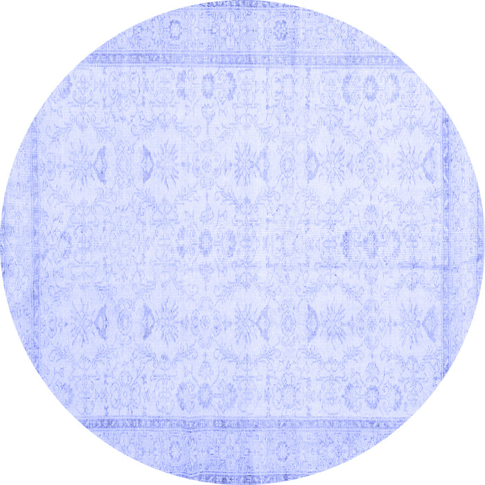 Round Machine Washable Abstract Blue Contemporary Rug, wshcon452blu