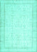 Machine Washable Abstract Turquoise Contemporary Area Rugs, wshcon452turq