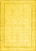 Machine Washable Abstract Yellow Contemporary Rug, wshcon452yw