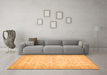 Machine Washable Abstract Orange Contemporary Area Rugs in a Living Room, wshcon453org