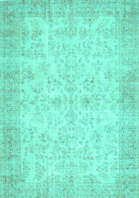 Abstract Turquoise Contemporary Rug, con453turq