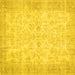 Square Machine Washable Abstract Yellow Contemporary Rug, wshcon453yw