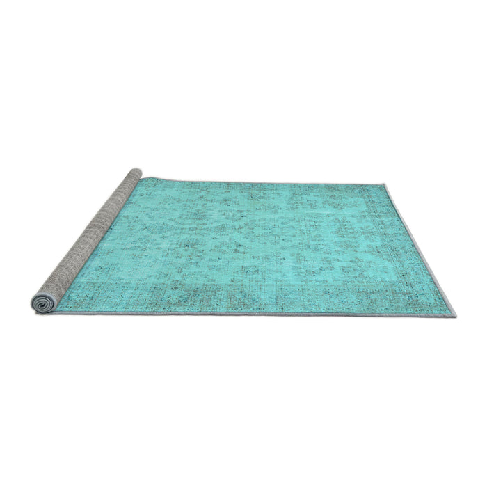 Sideview of Machine Washable Abstract Light Blue Contemporary Rug, wshcon453lblu
