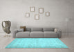 Machine Washable Abstract Light Blue Contemporary Rug in a Living Room, wshcon453lblu
