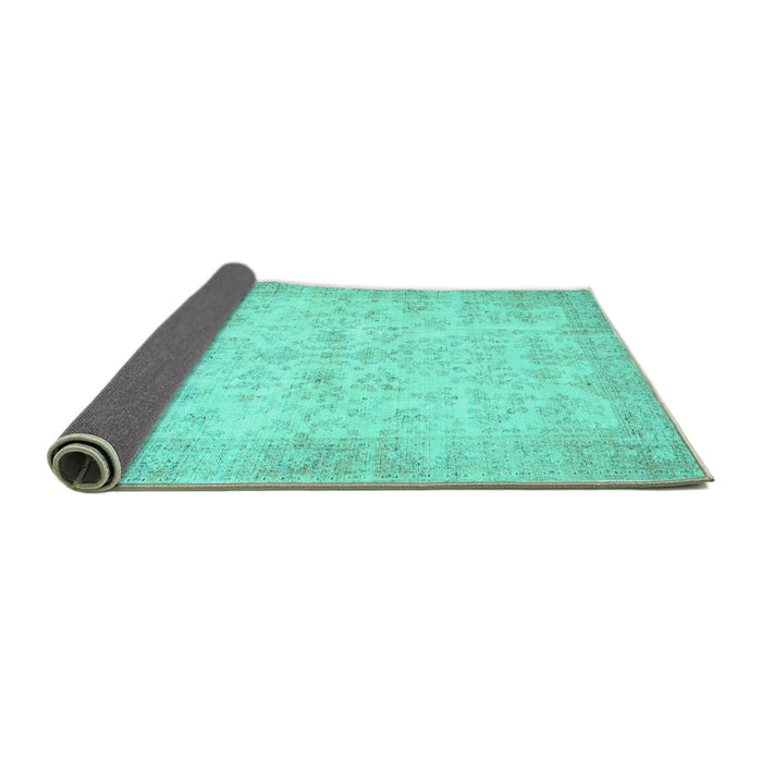 Sideview of Abstract Turquoise Contemporary Rug, con453turq