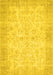 Machine Washable Abstract Yellow Contemporary Rug, wshcon453yw