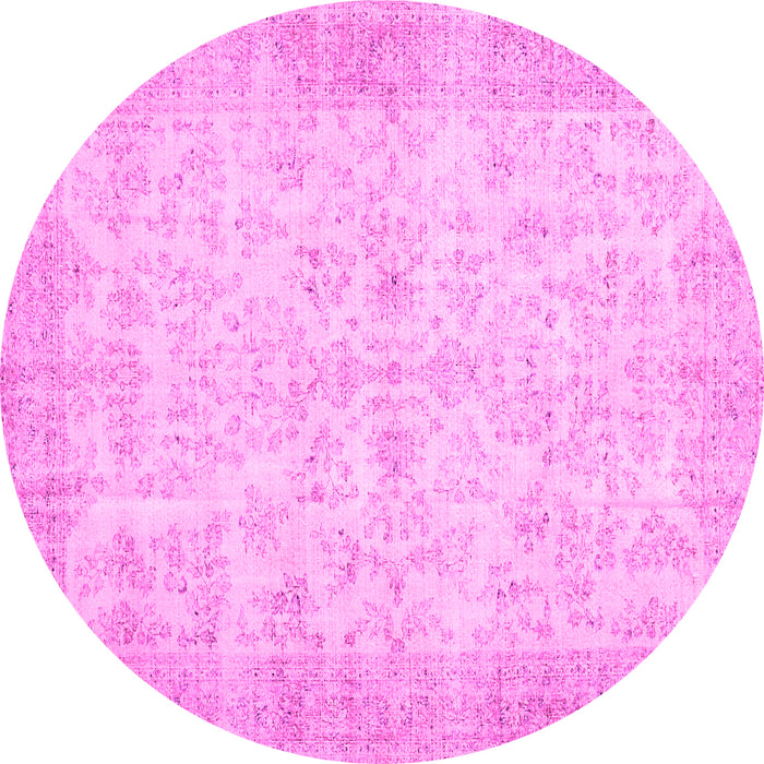 Round Abstract Pink Contemporary Rug, con453pnk