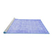 Sideview of Machine Washable Abstract Blue Contemporary Rug, wshcon453blu