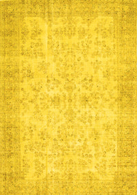 Abstract Yellow Contemporary Rug, con453yw