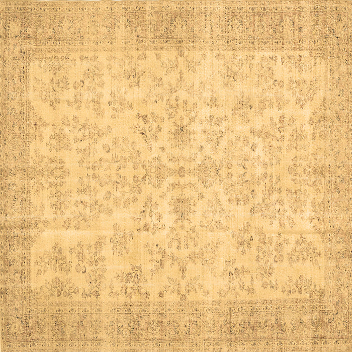 Square Abstract Brown Contemporary Rug, con453brn