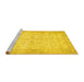 Sideview of Machine Washable Abstract Yellow Contemporary Rug, wshcon453yw