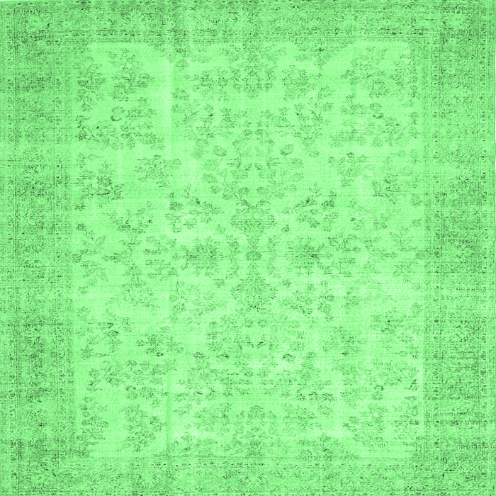 Square Abstract Emerald Green Contemporary Rug, con453emgrn
